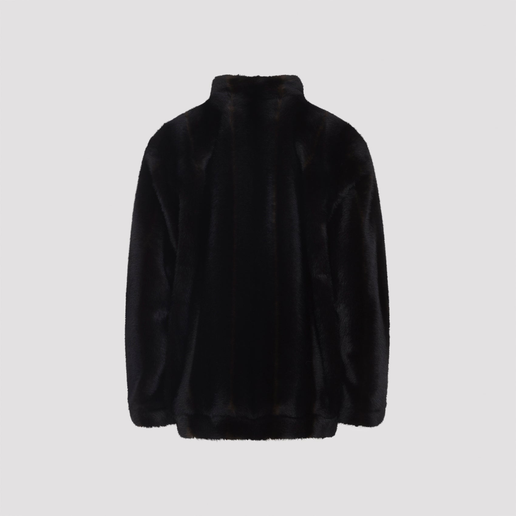 MM6 MAISON MARGIELA Faux Fur Jacket - Relaxed Fit with High Collar for Women