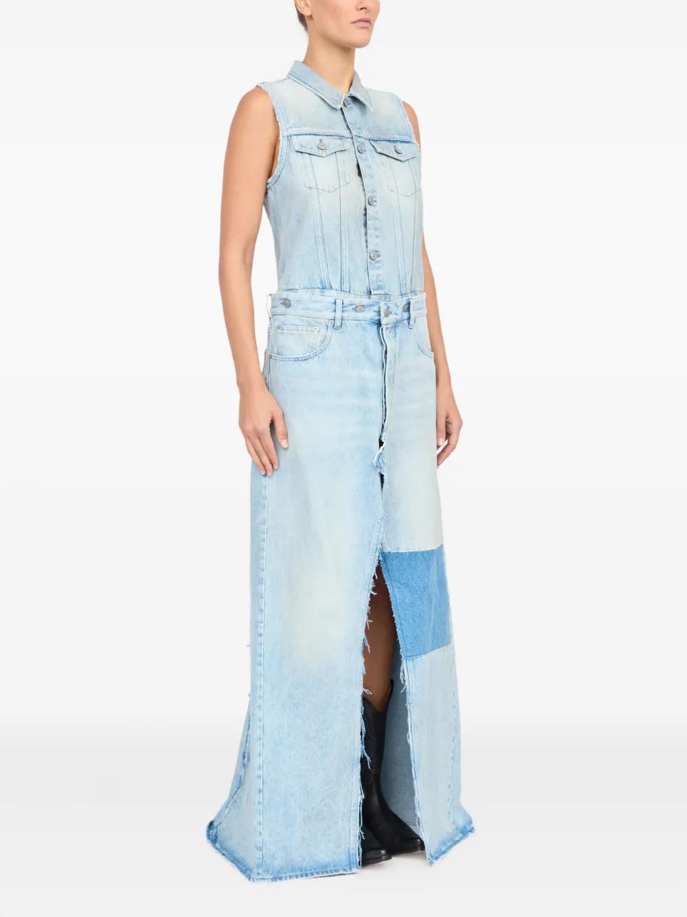 MM6 MAISON MARGIELA Women's Denim Mini Dress with Removable Skirt