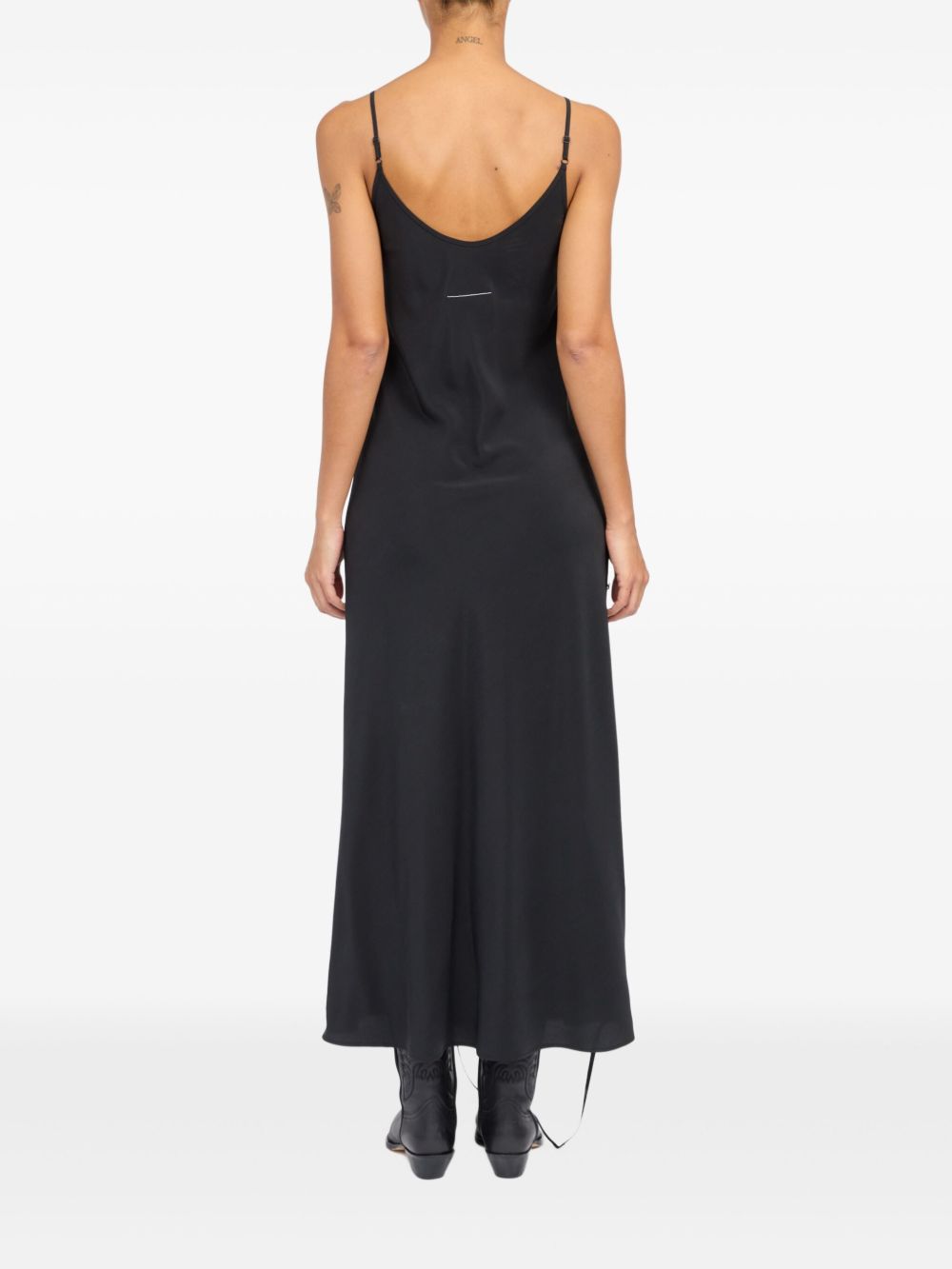 MM6 MAISON MARGIELA Adjustable Spaghetti Strap Long Silk Dress