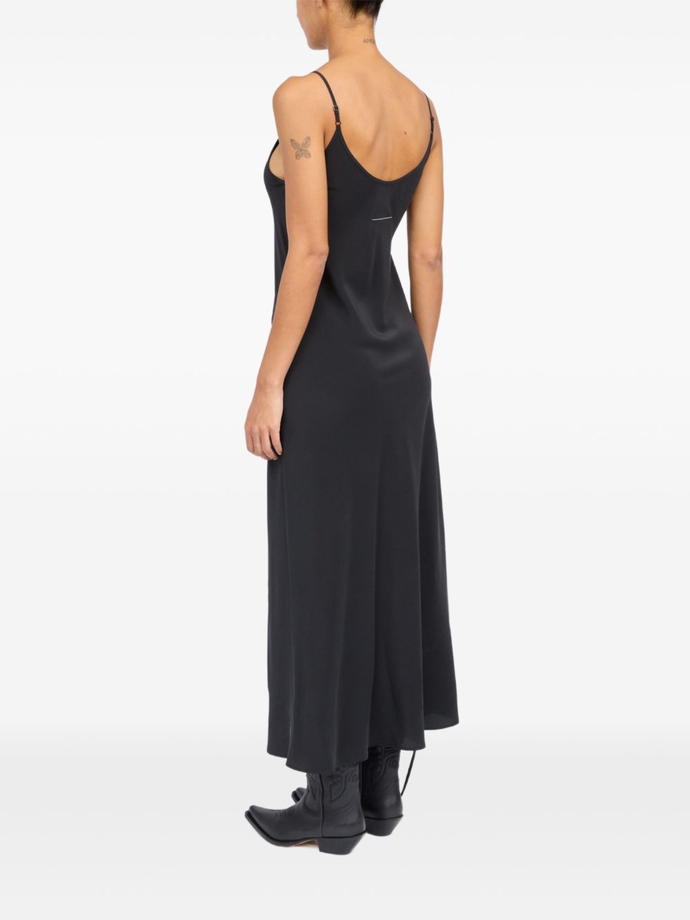 MM6 MAISON MARGIELA Adjustable Spaghetti Strap Long Silk Dress