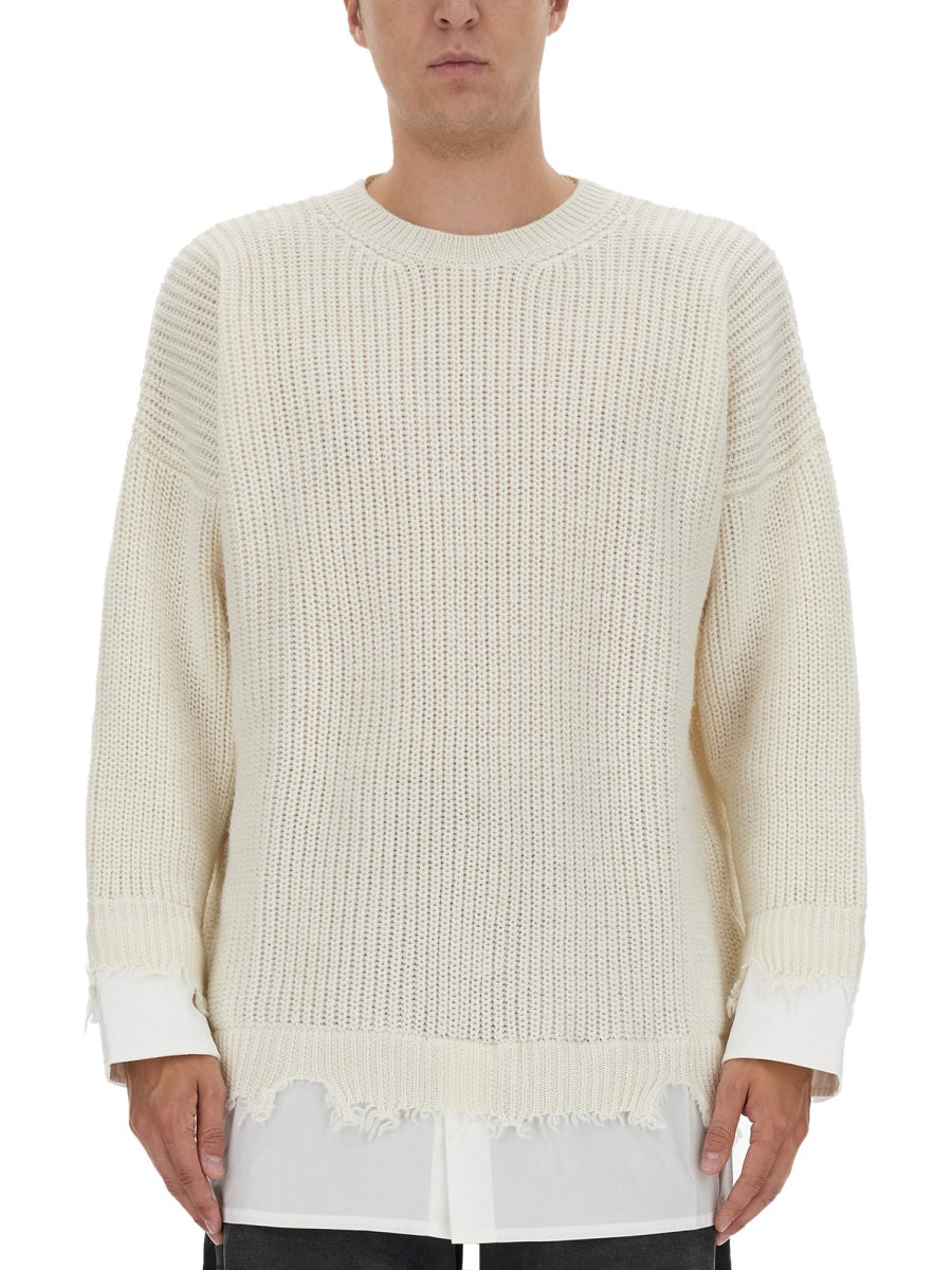 MM6 MAISON MARGIELA Men's Bottom Sweater Shirt - Size L
