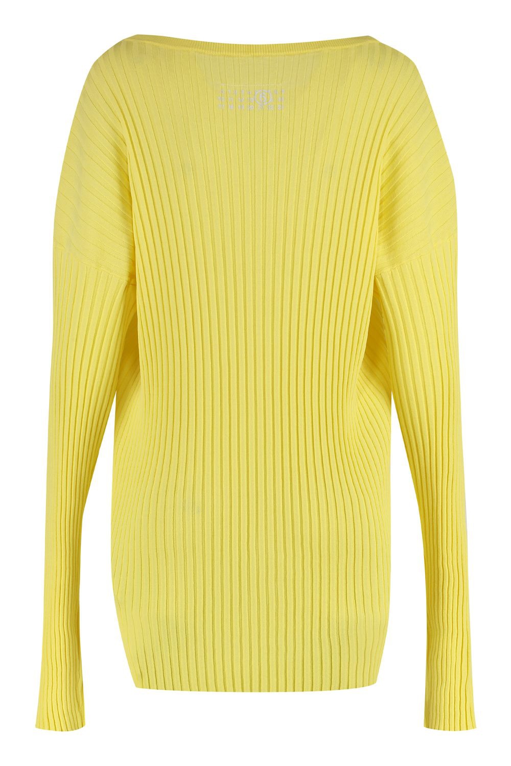 MM6 MAISON MARGIELA Viscose Blend Sweater with Ribbed Collar