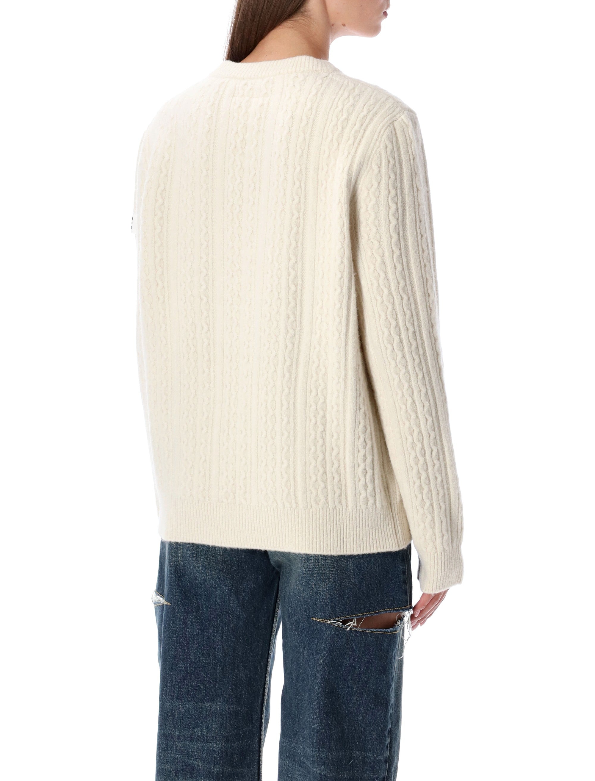 MM6 MAISON MARGIELA Relaxed V-Neck Cable Knit Sweater - Size S