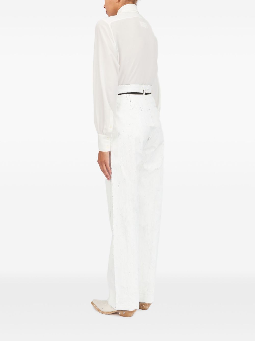 MM6 MAISON MARGIELA Concealed Front Wax Trousers for Women