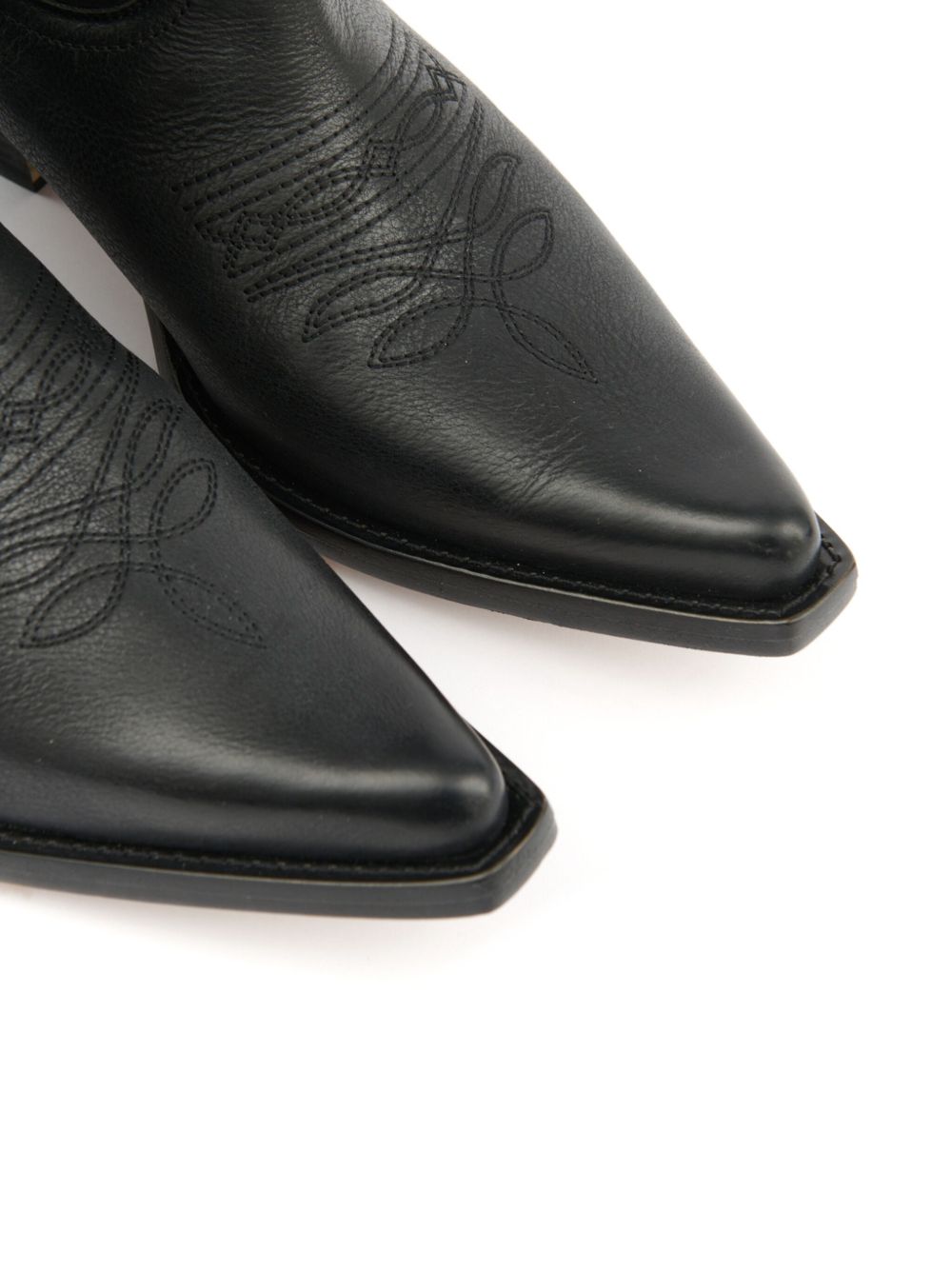 MM6 MAISON MARGIELA Pointed Toe Double Pull-Tab Leather Boots