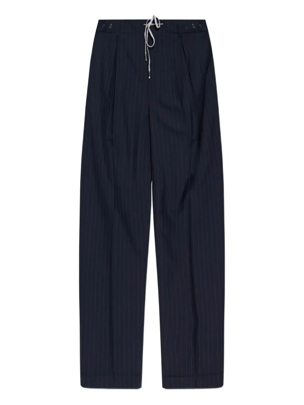 MAISON MARGIELA Wool Pinstripe Trousers with Drawstring Waist - FW25