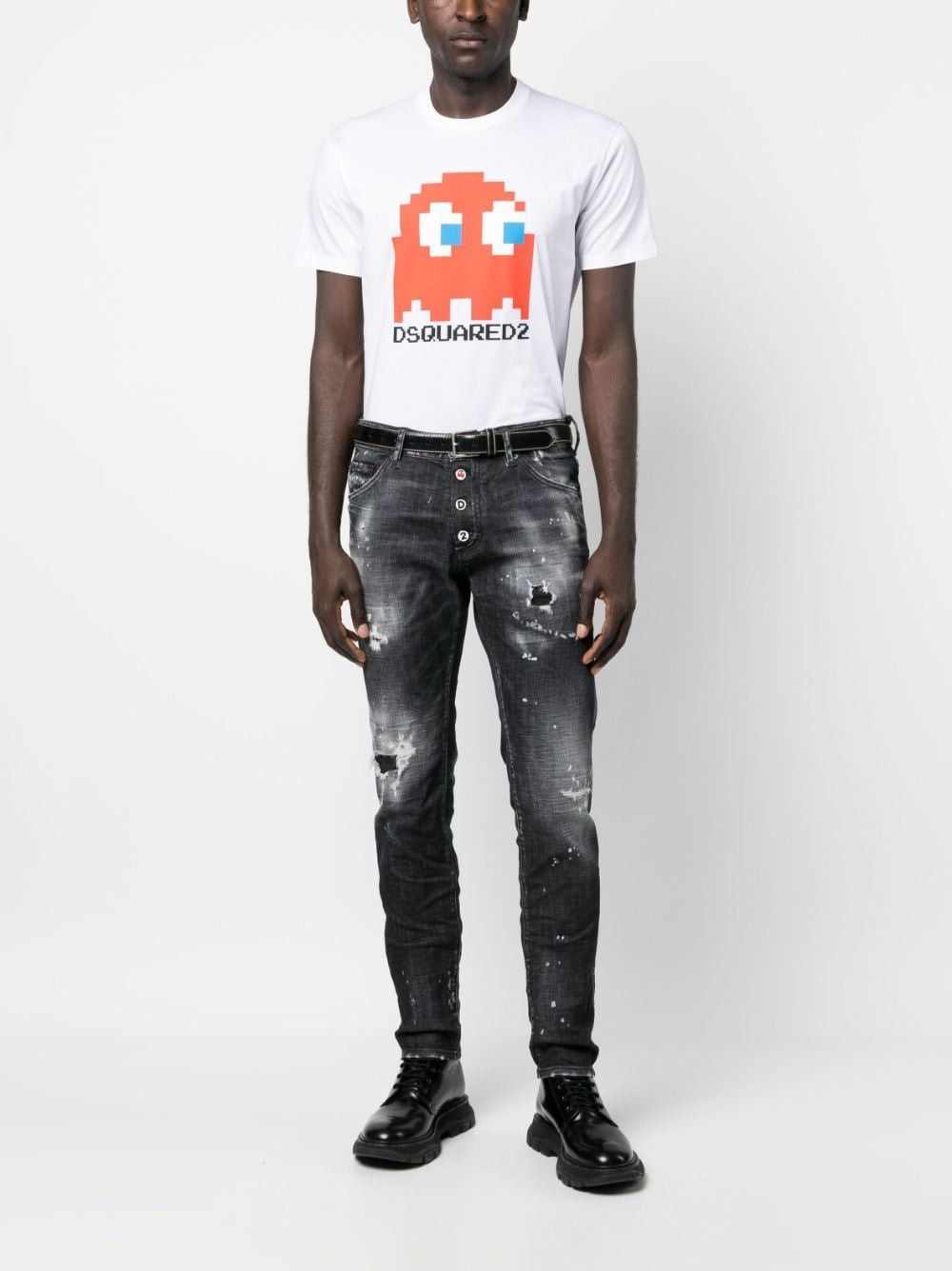 DSQUARED2 Graphic Cotton Crewneck T-Shirt for Men