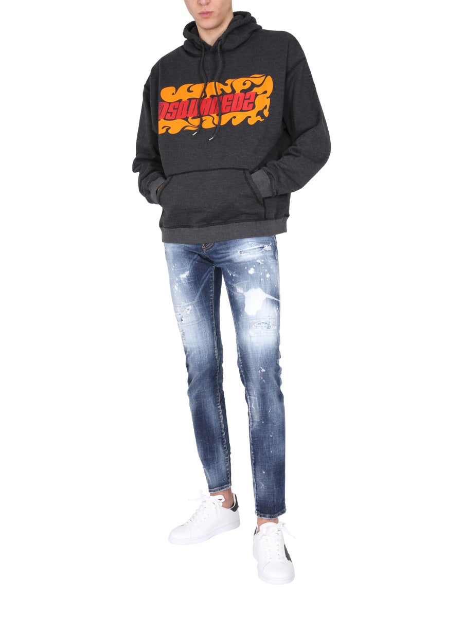 DSQUARED2 Logo Printed Hoodie Sweatshirt