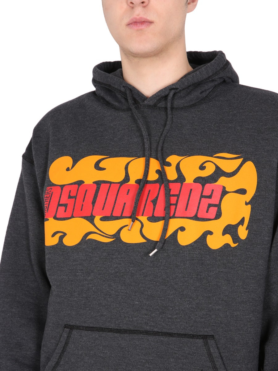 DSQUARED2 Logo Printed Hoodie Sweatshirt