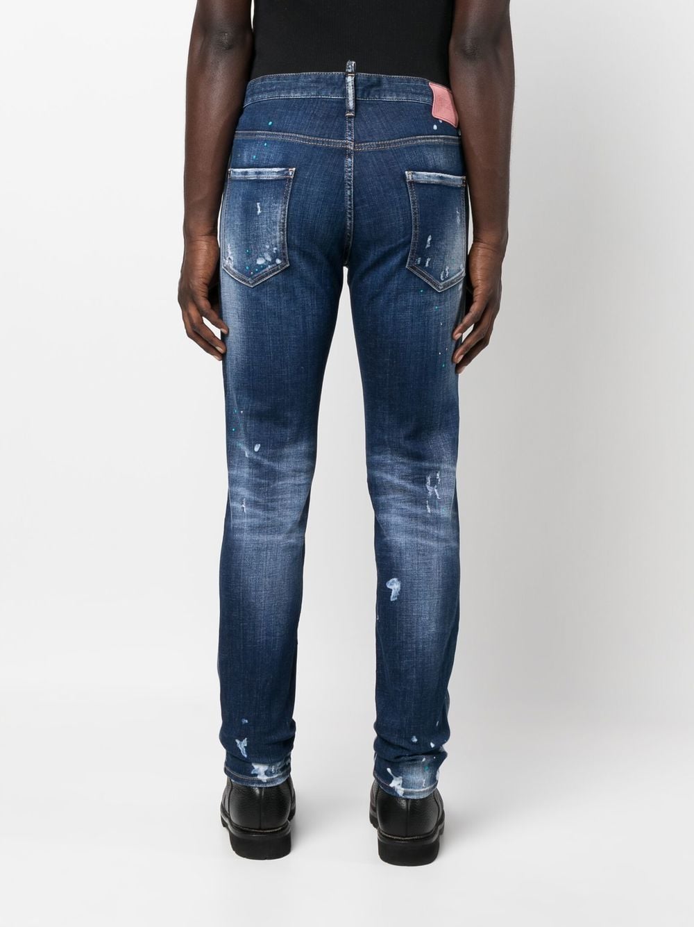 DSQUARED2 Distressed Skinny Jeans with Mini Logo Tag for Men