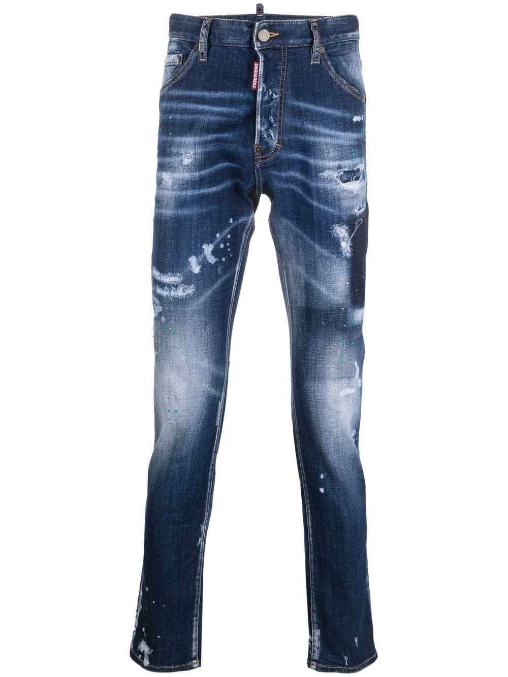 DSQUARED2 Distressed Skinny Jeans with Mini Logo Tag for Men