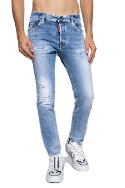 DSQUARED2 Mid Rise Distressed Skinny Jeans