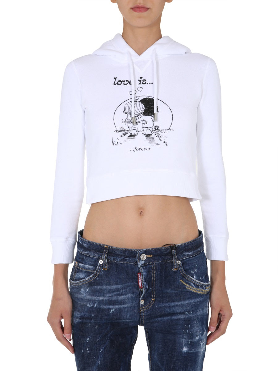 DSQUARED2 Women's Mini Cropped Sweatshirt with Hood