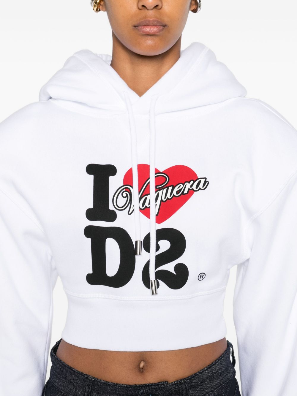 DSQUARED2 Cropped Logo Hoodie for Women