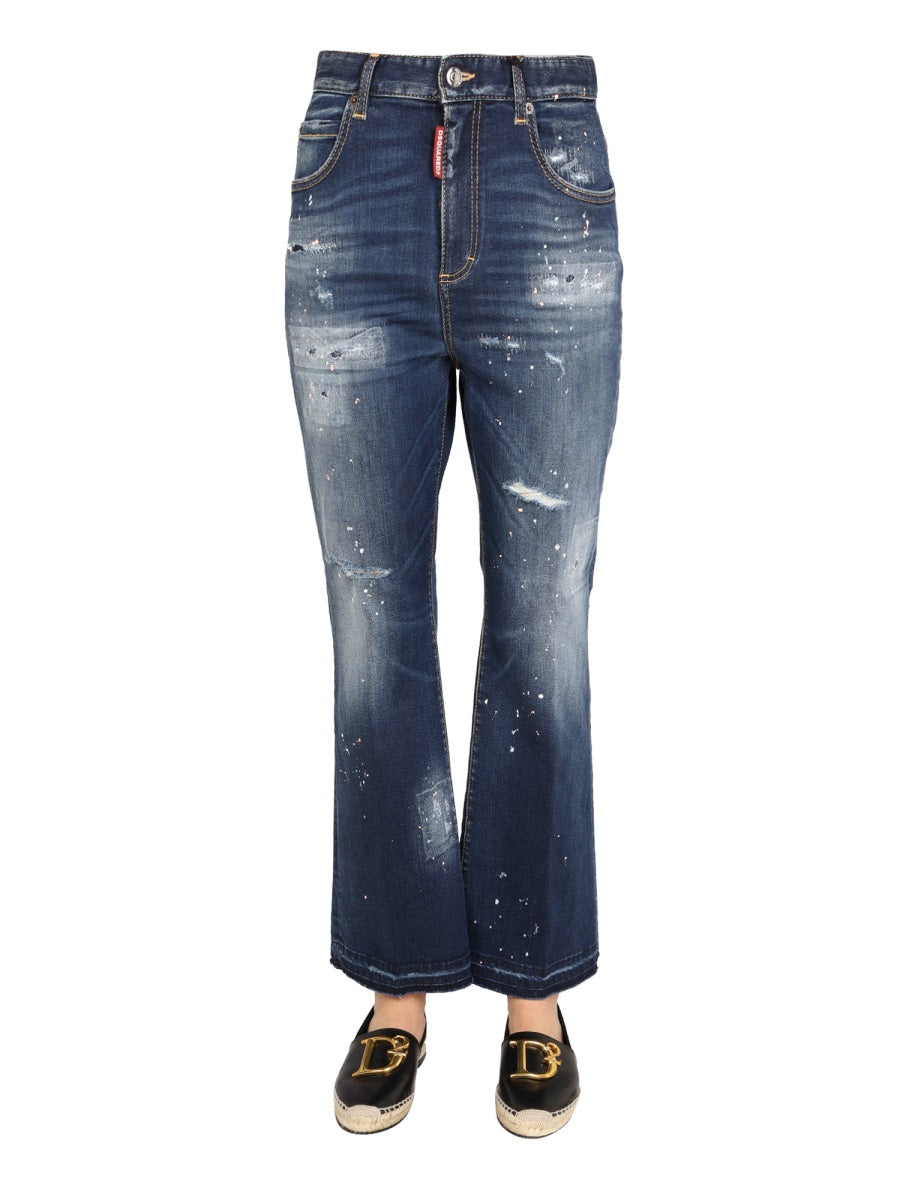 DSQUARED2 High Waist Wide Leg Jeans for Women