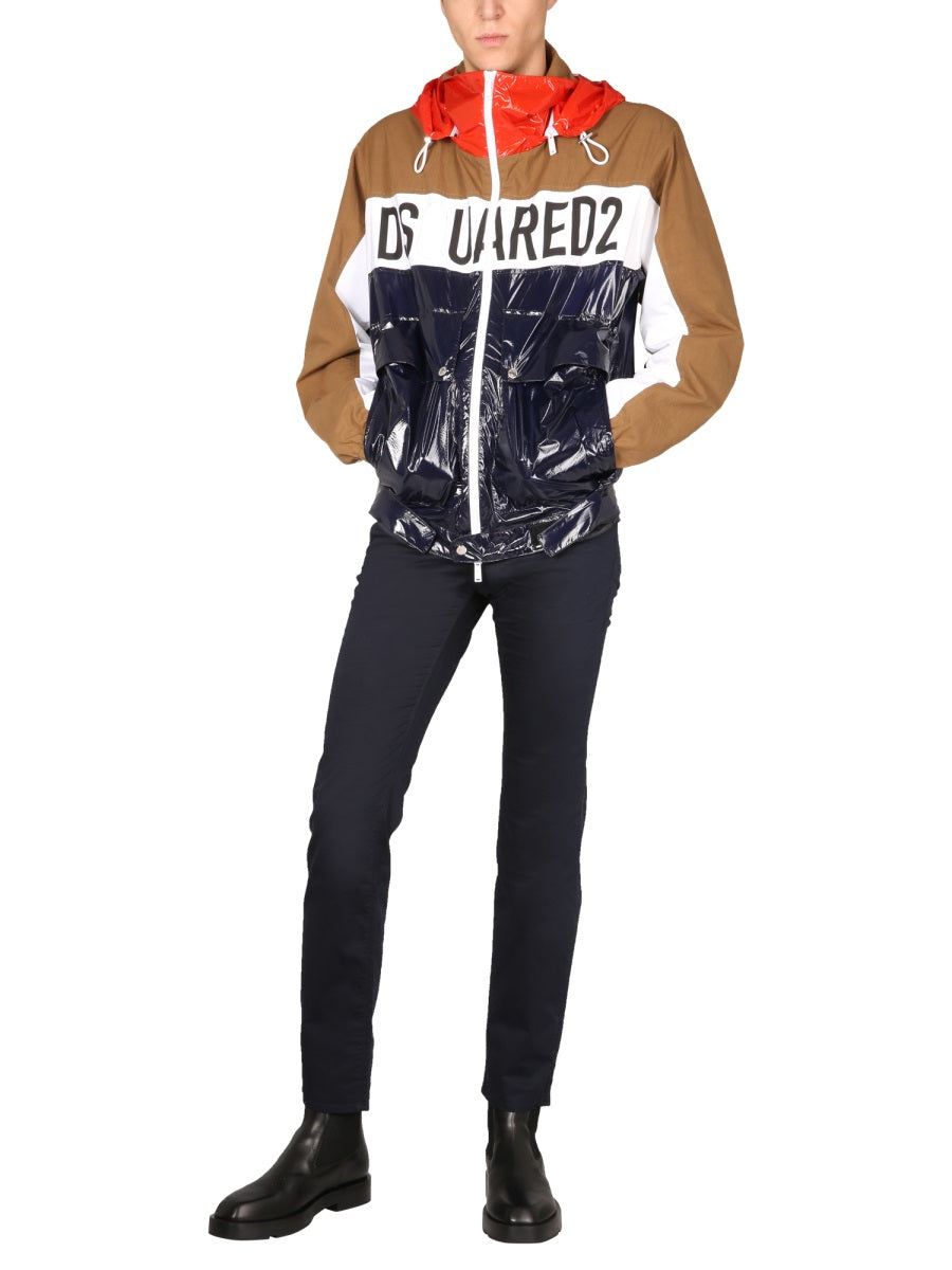 DSQUARED2 Technical Fabric Bomber with Hood