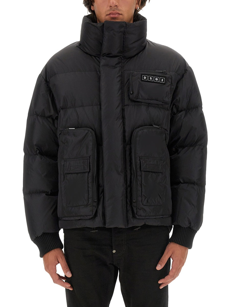 DSQUARED2 Men's Down Jacket with Logo - Size 48