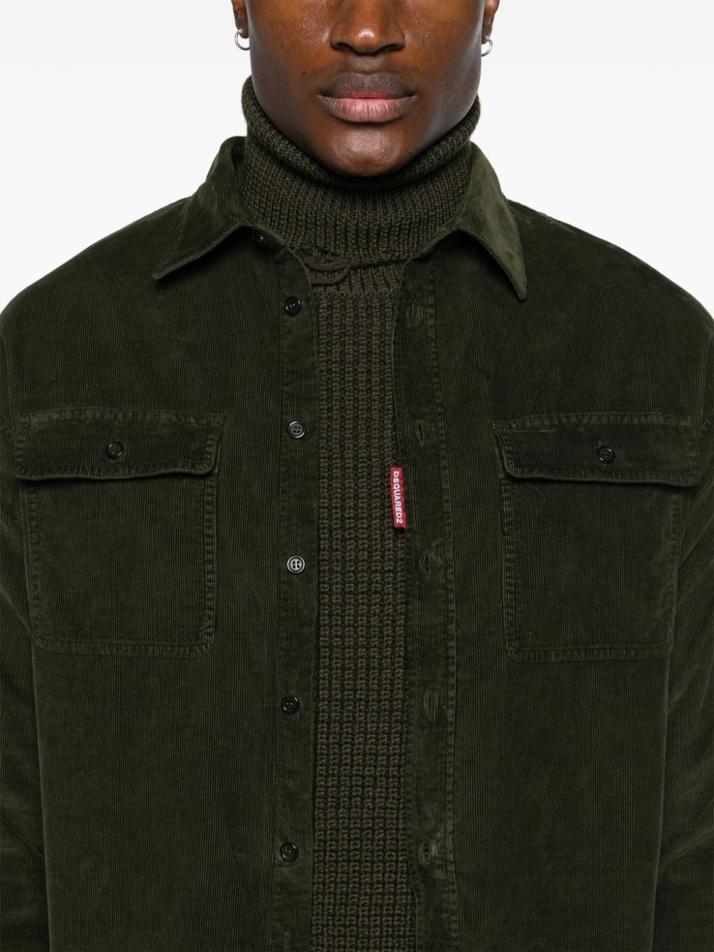 DSQUARED2 Corduroy Shirt with Buttoned Flap Pockets for Men