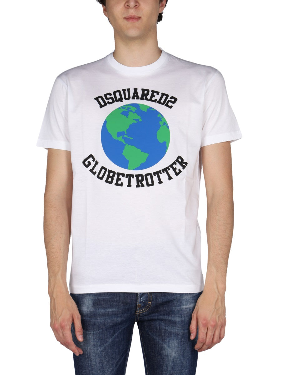 DSQUARED2 Globetrotter Printed T-Shirt Size 10