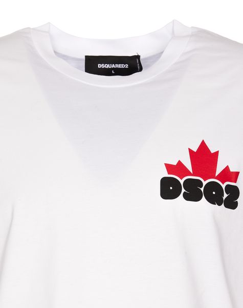 DSQUARED2 Logo Printed Cotton Crewneck T-Shirt