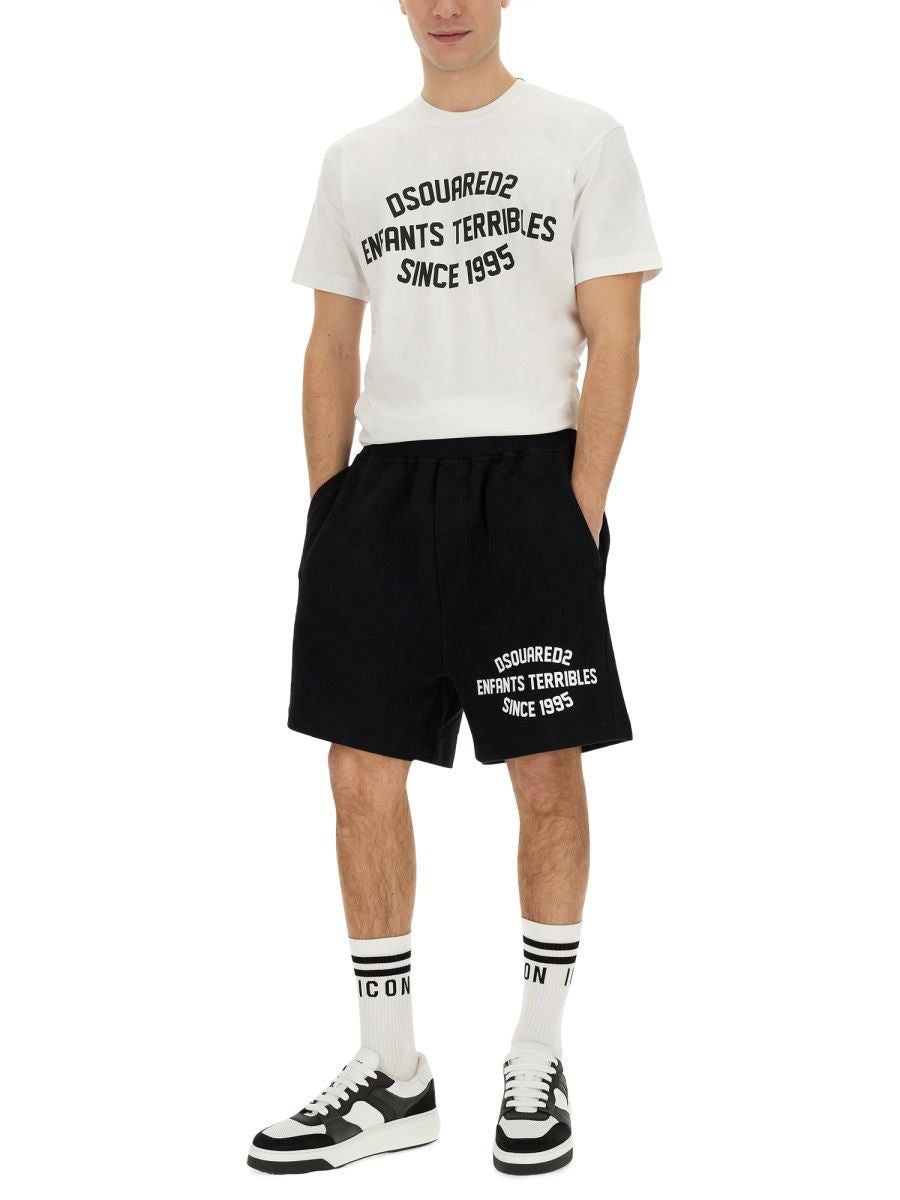 DSQUARED Graphic Logo Print T-Shirt - Size L