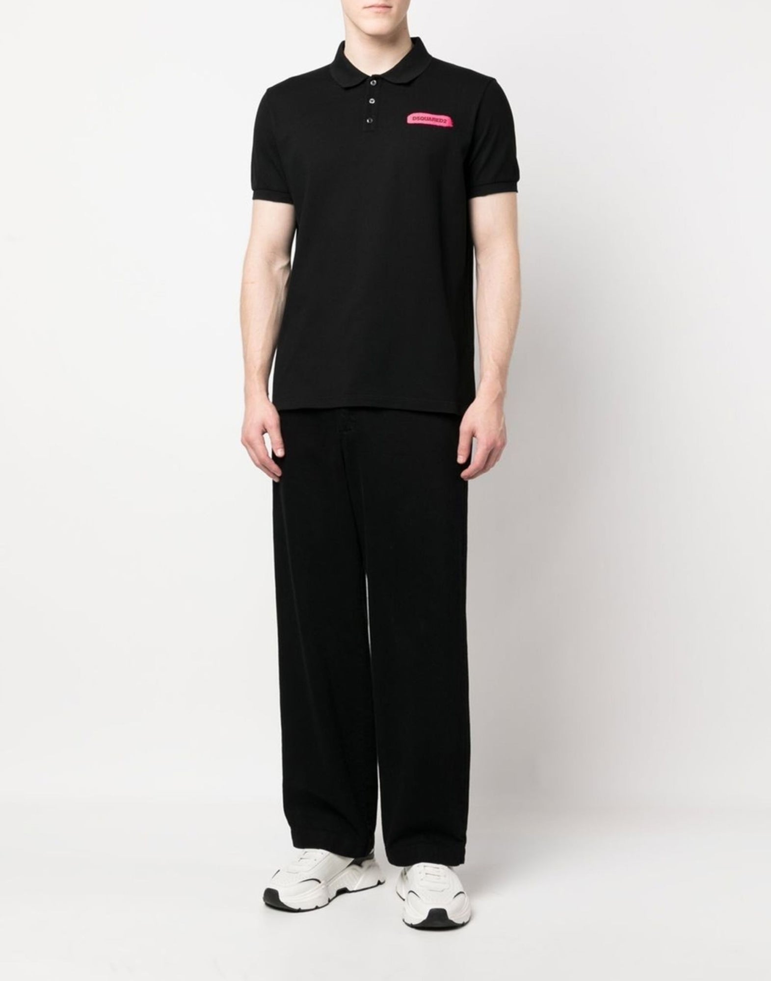 DSQUARED2 Men's Short Sleeve Tennis Logo Printed Polo Shirt