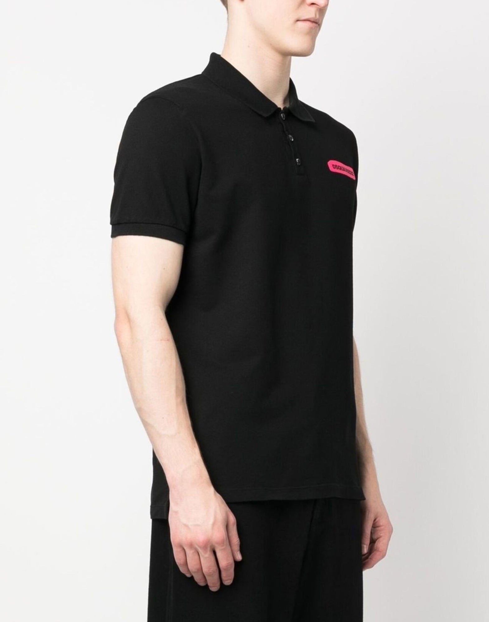 DSQUARED2 Men's Short Sleeve Tennis Logo Printed Polo Shirt