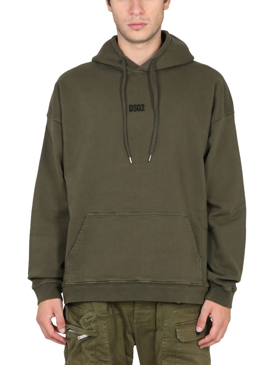 DSQUARED2 Men's Mini Logo Sweatshirt with Drawstring Hood