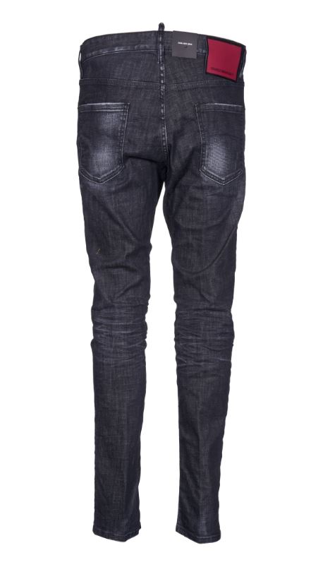 DSQUARED2 Comfortable Mini Logo Distressed Cotton Blend Trousers