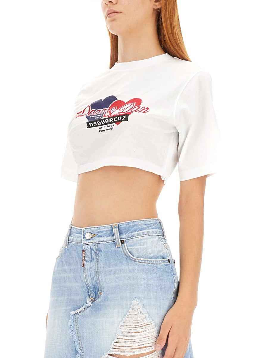 DSQUARED2 Cropped Fit Mini T-Shirt for Women