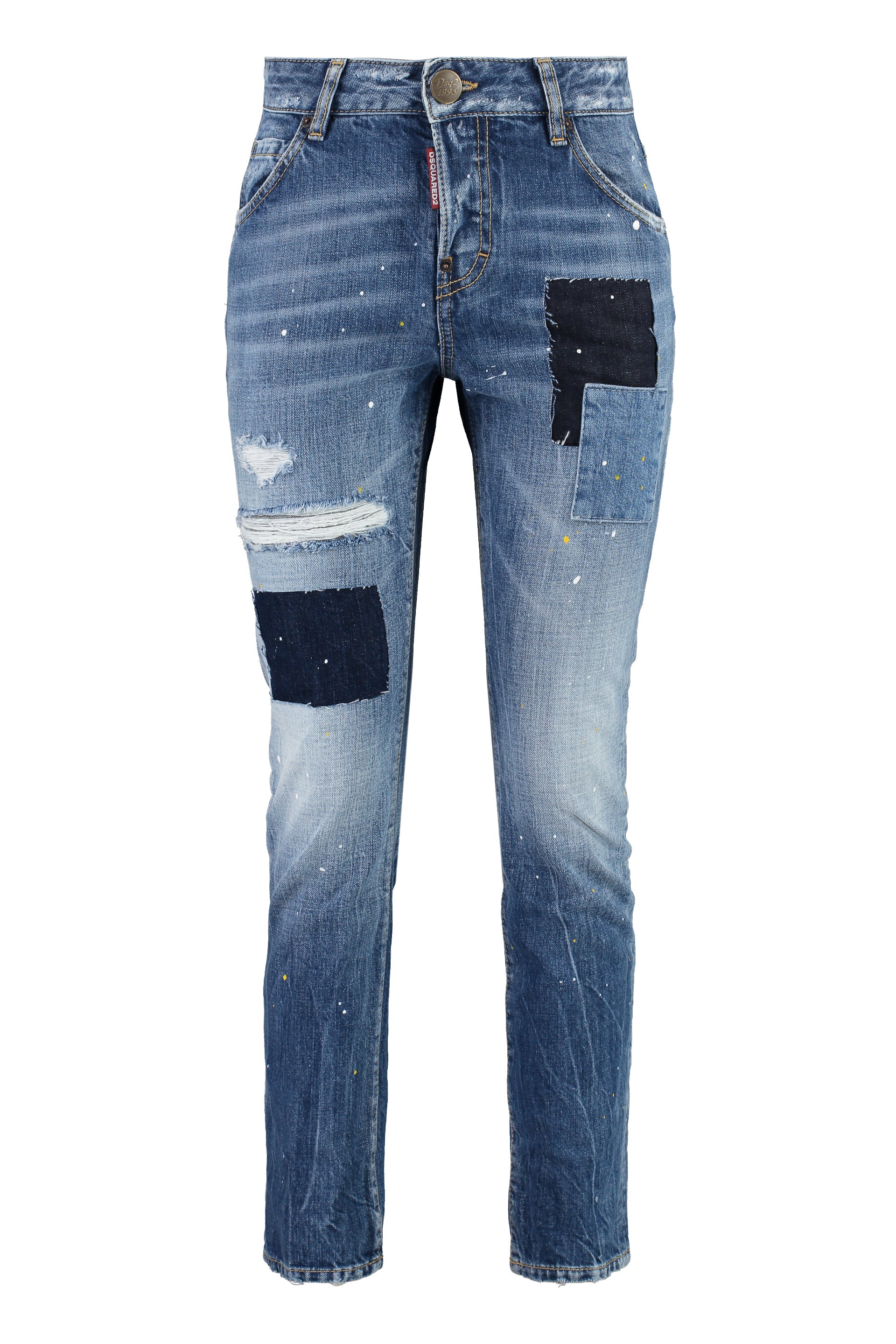 DSQUARED2 Cropped Distressed Denim Jeans for Women