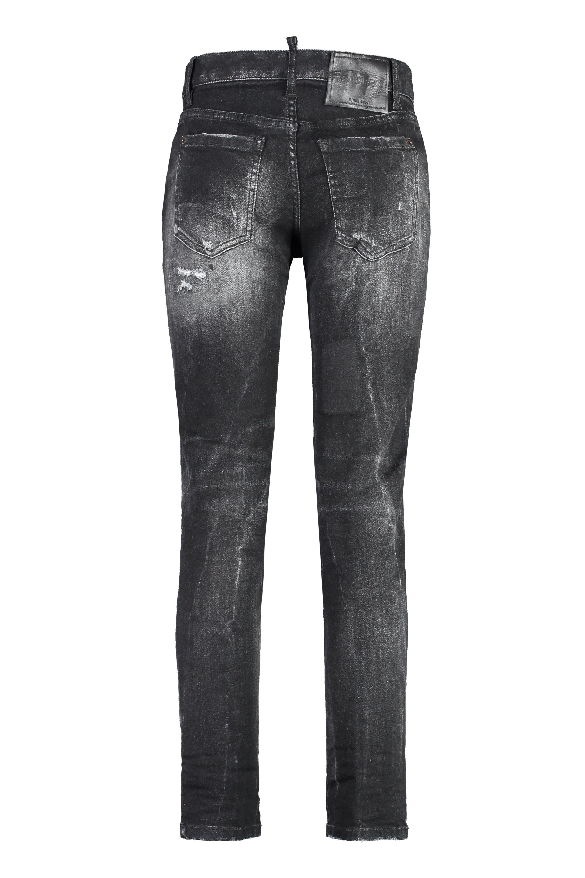 DSQUARED2 Distressed Cropped Stretch Cotton Jeans
