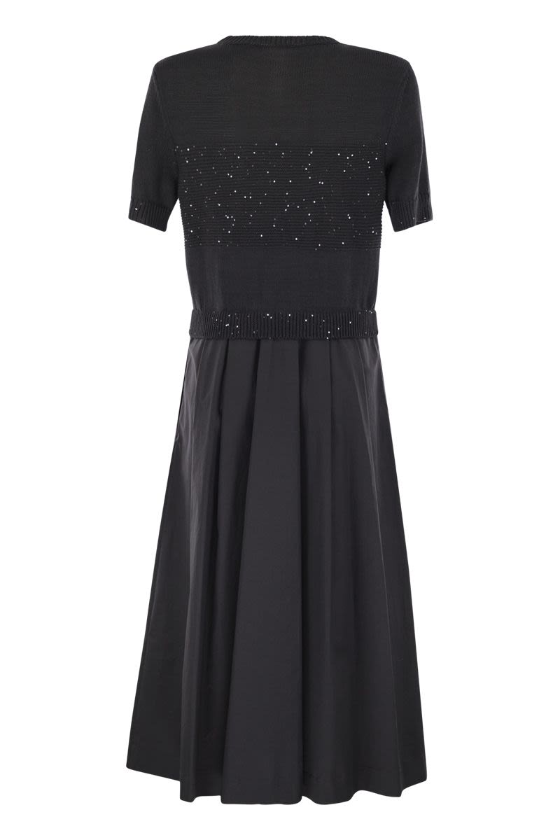 PESERICO Two-Tone Midi Dress with Micro Sequins