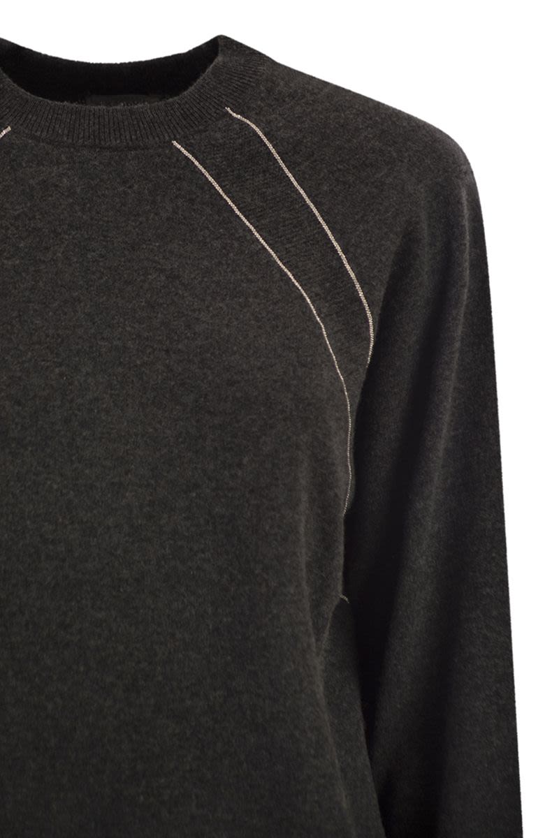 PESERICO Crew Neck Jumper with Bright Details