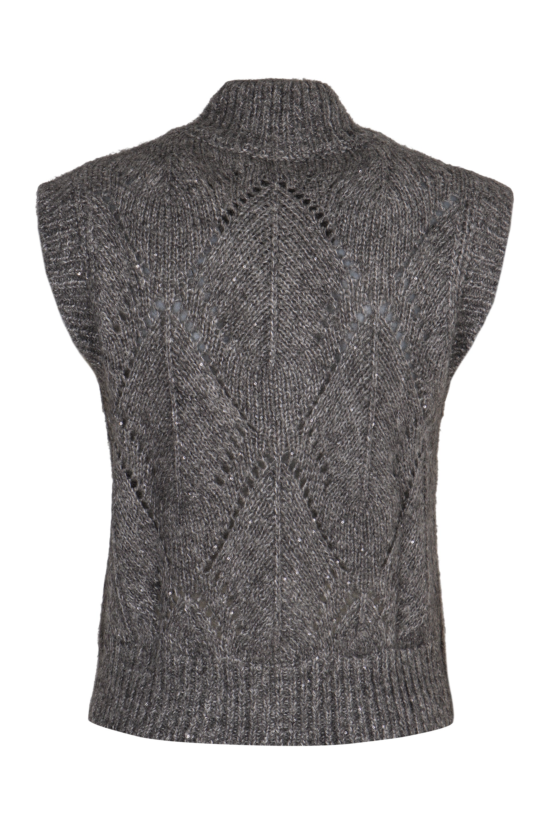 PESERICO Alpaca Blend Sleeveless Vest with Zipper
