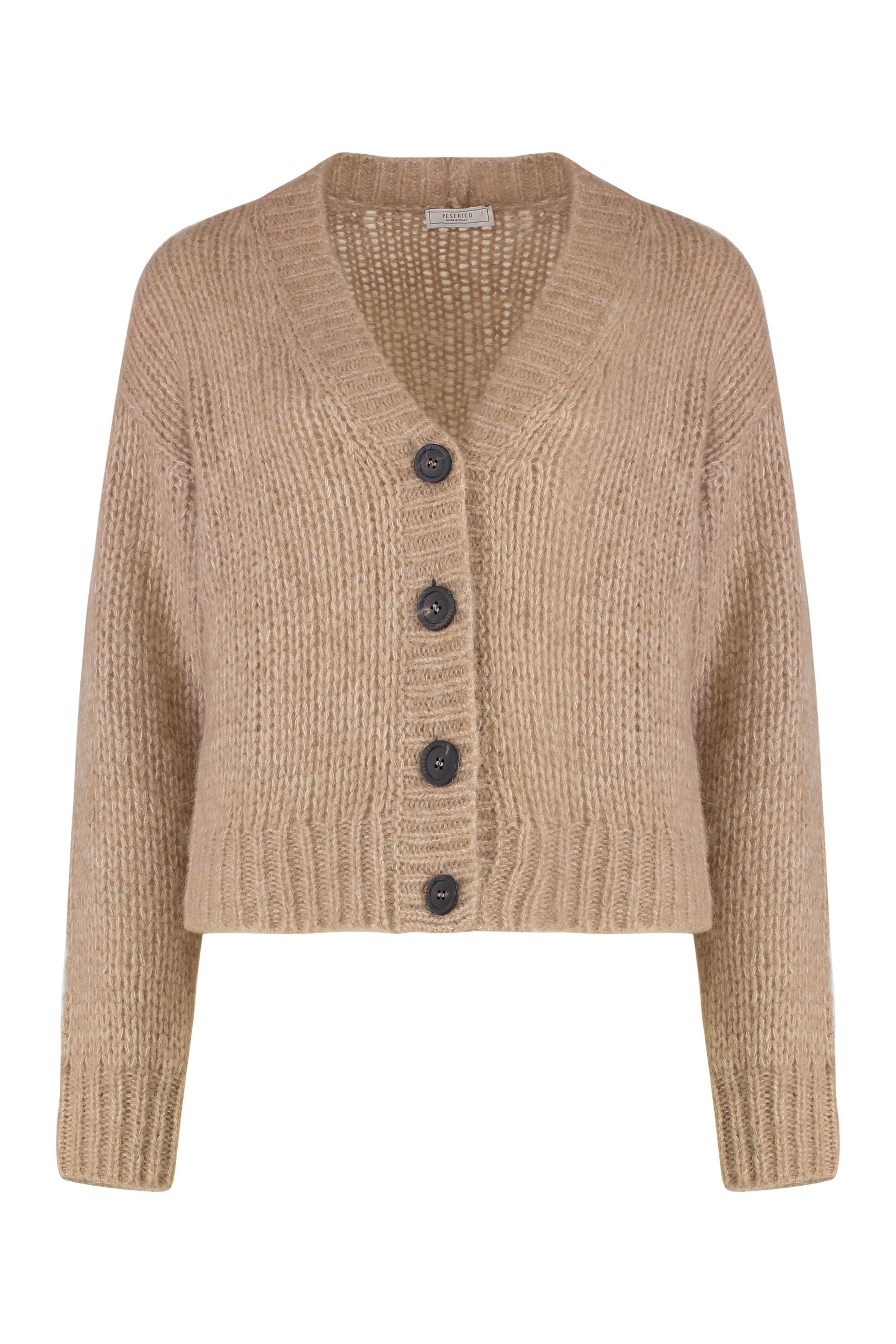 PESERICO Women's V-Neck Mini Cardigan in Soft Fabric