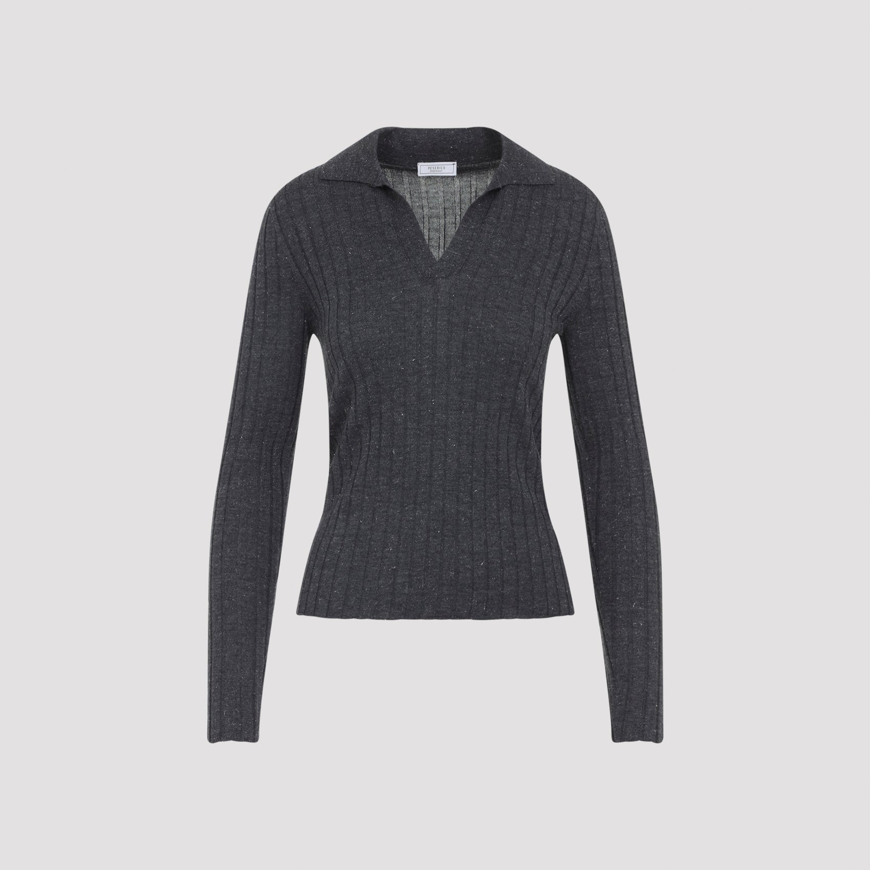 PESERICO Elegant Knit Lurex Polo for Women - FW25