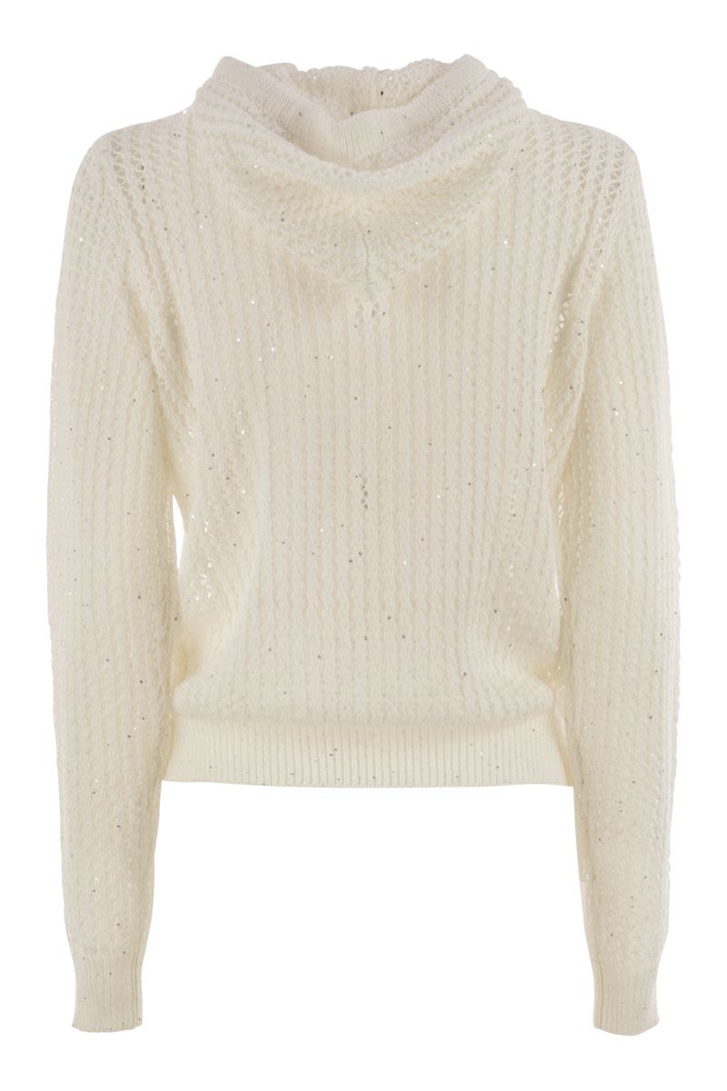 PESERICO Pure Cotton Cordonet Jumper with Sequins for Women