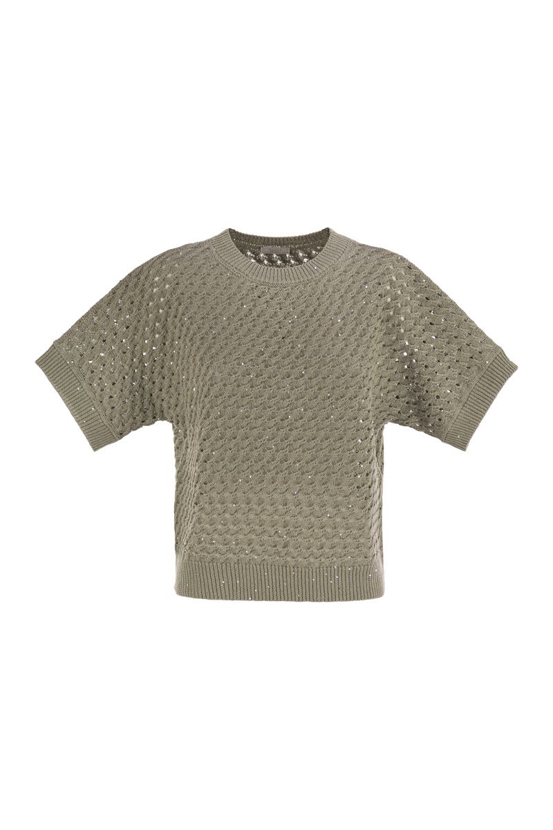 PESERICO Cotton Cordonnet Jumper with Sequins