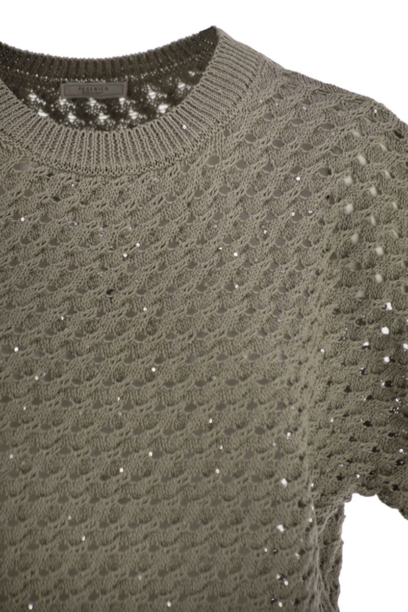 PESERICO Cotton Cordonnet Jumper with Sequins