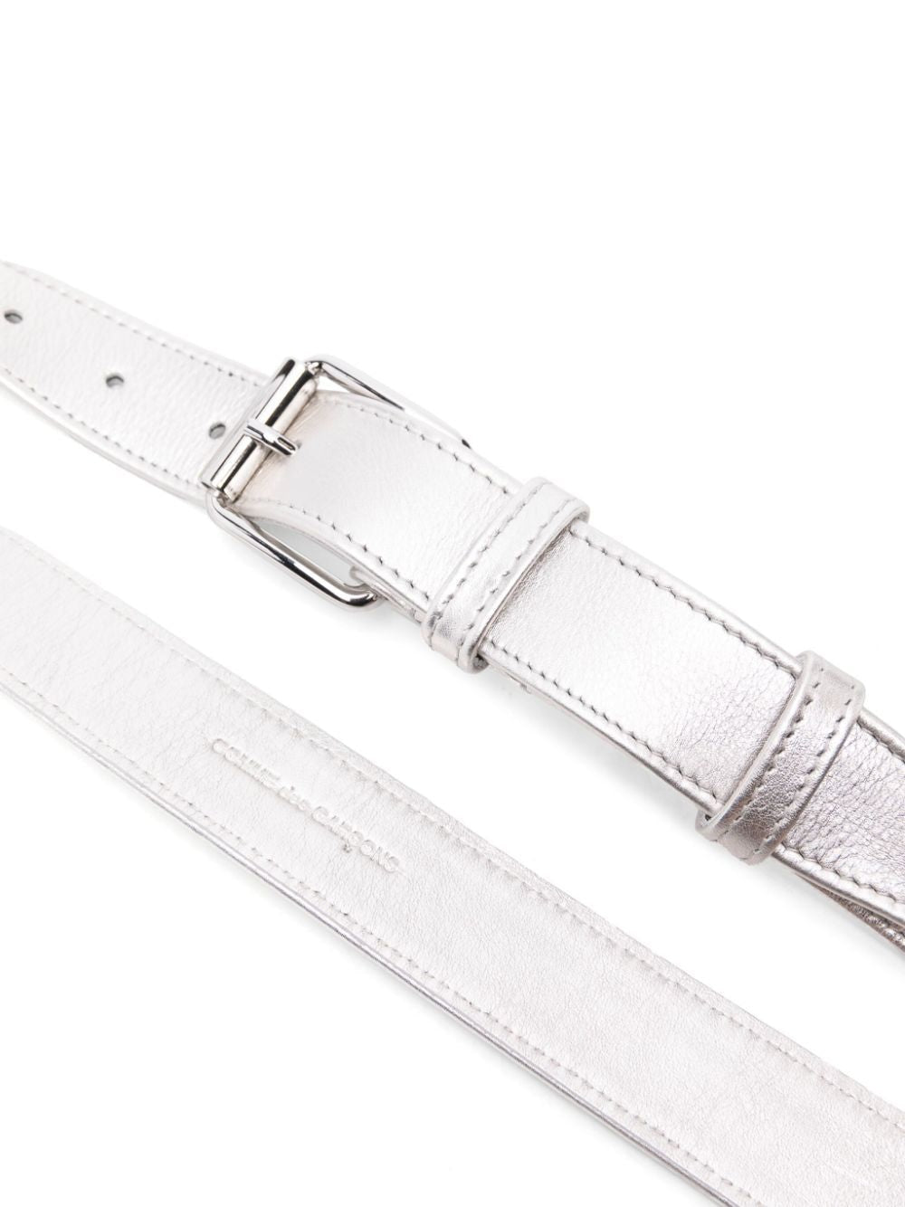 COMME DES GARÇONS Elegant Leather Belt with Silver Buckle - 33MM Width