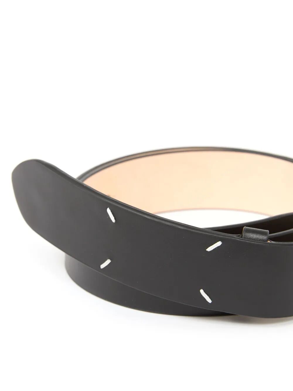 MAISON MARGIELA Leather Belt with Adjustable Pin Buckle