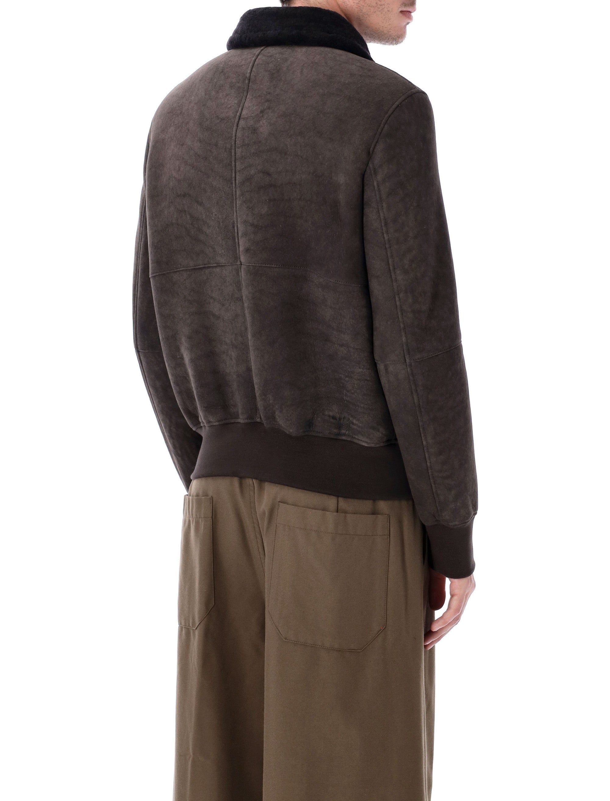 SWORD Men's 6.6.44 Shearling Jacket with Fur Collar