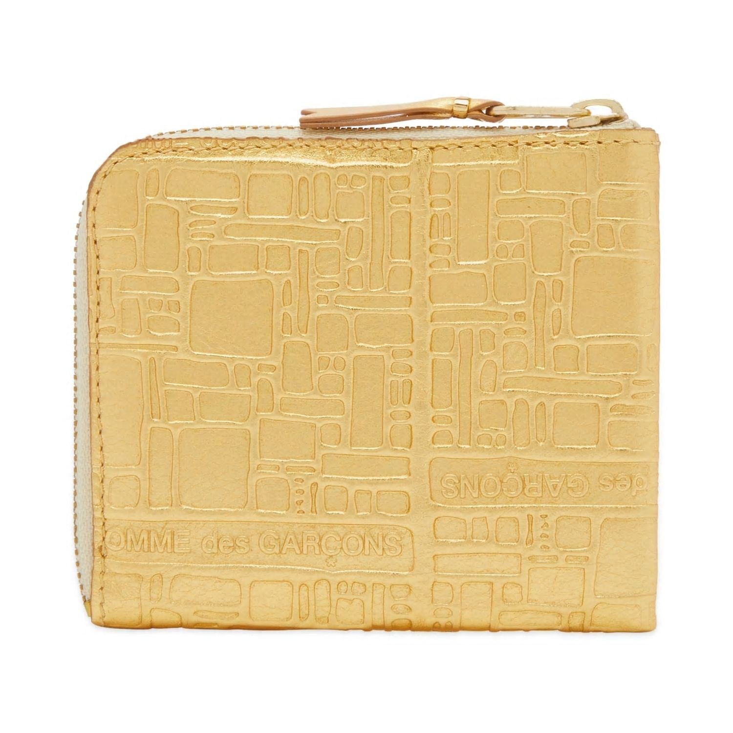 COMME DES GARÇONS Mini Gold-Embossed Leather Wallet