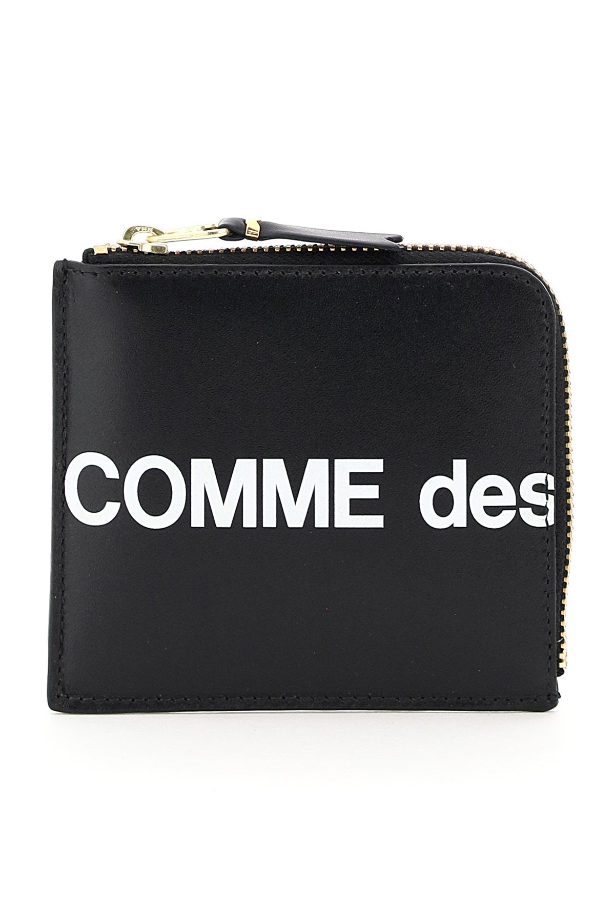 COMME DES GARÇONS WALLET Leather Mini Wallet with Top Zip Closure