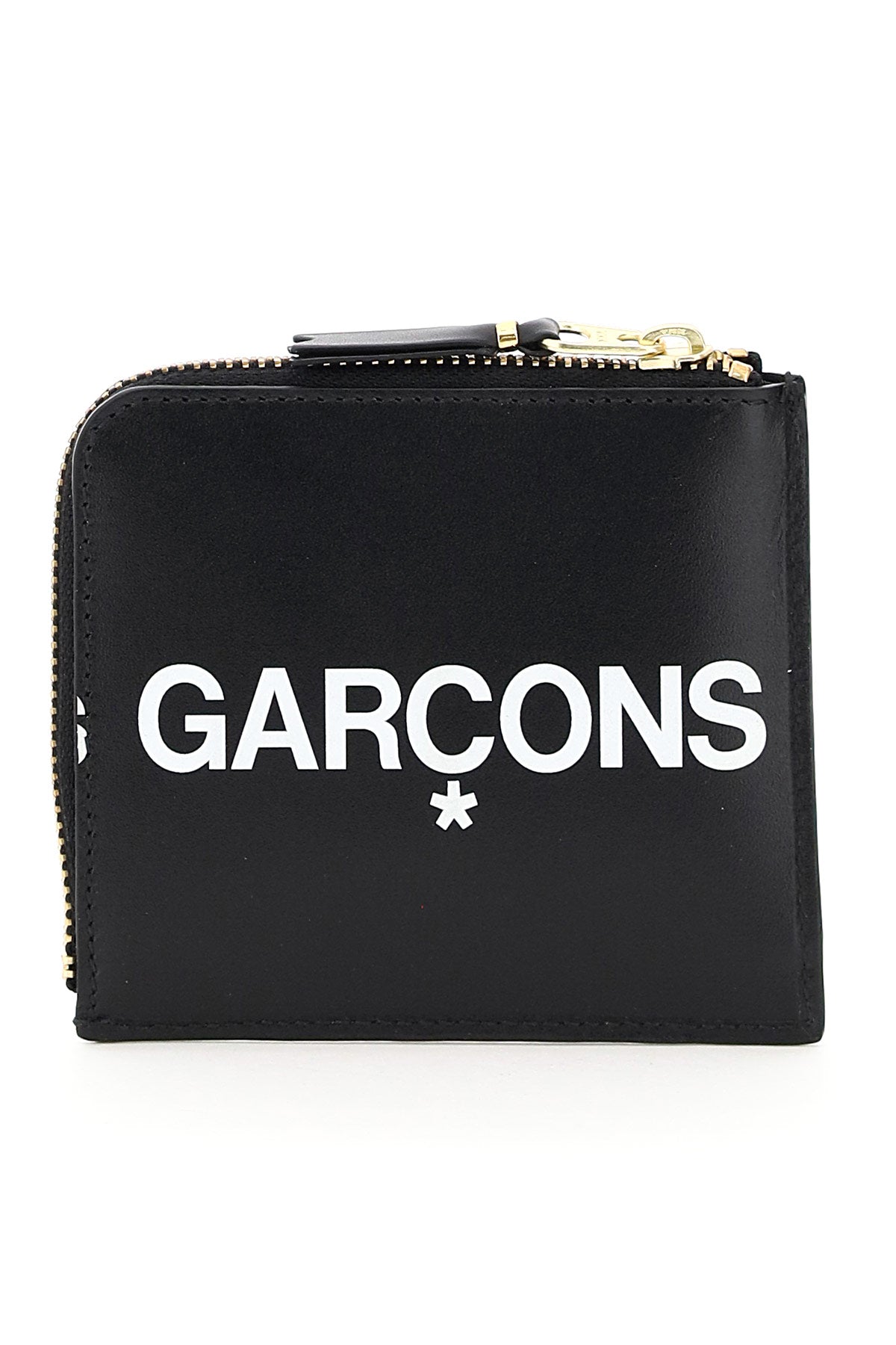 COMME DES GARÇONS WALLET Leather Mini Wallet with Top Zip Closure