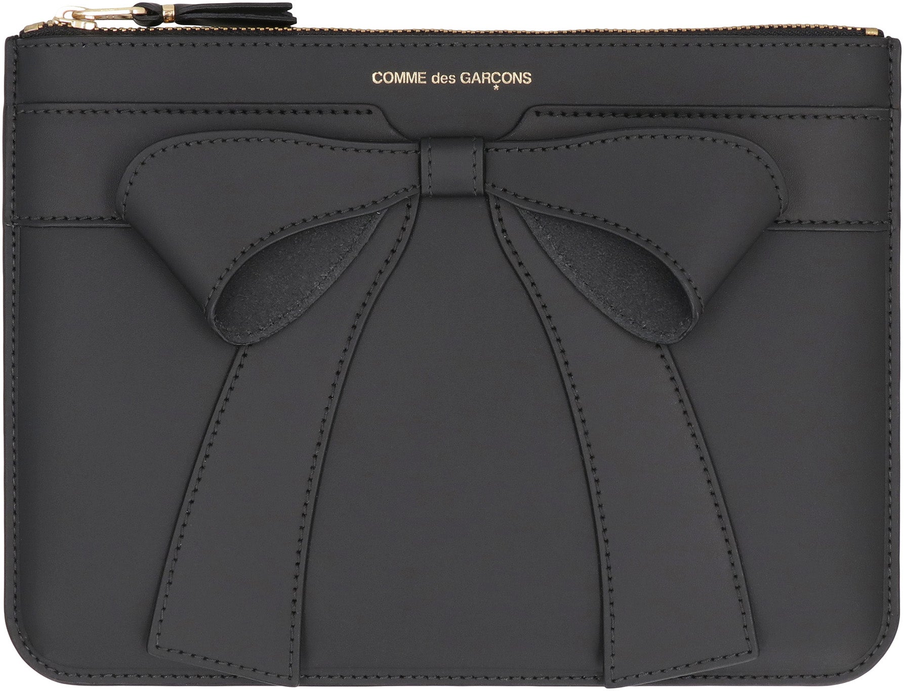 COMME DES GARÇONS WALLET Logo Detail Flat Leather Pouch Handbag 22.5cm x 16.5cm