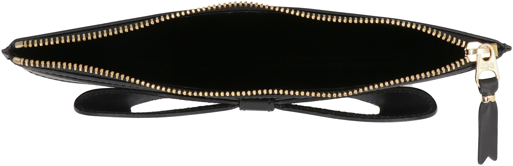 COMME DES GARÇONS WALLET Logo Detail Flat Leather Pouch Handbag 22.5cm x 16.5cm