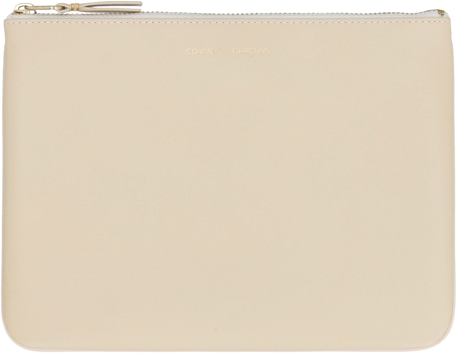 COMME DES GARÇONS WALLET Logo Detail Flat Leather Pouch Handbag - 21.5 CM x 15.5 CM
