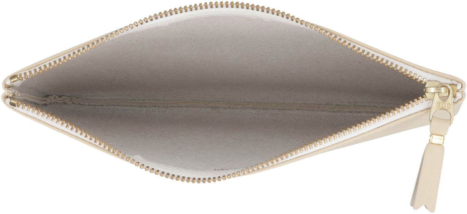 COMME DES GARÇONS WALLET Logo Detail Flat Leather Pouch Handbag - 21.5 CM x 15.5 CM